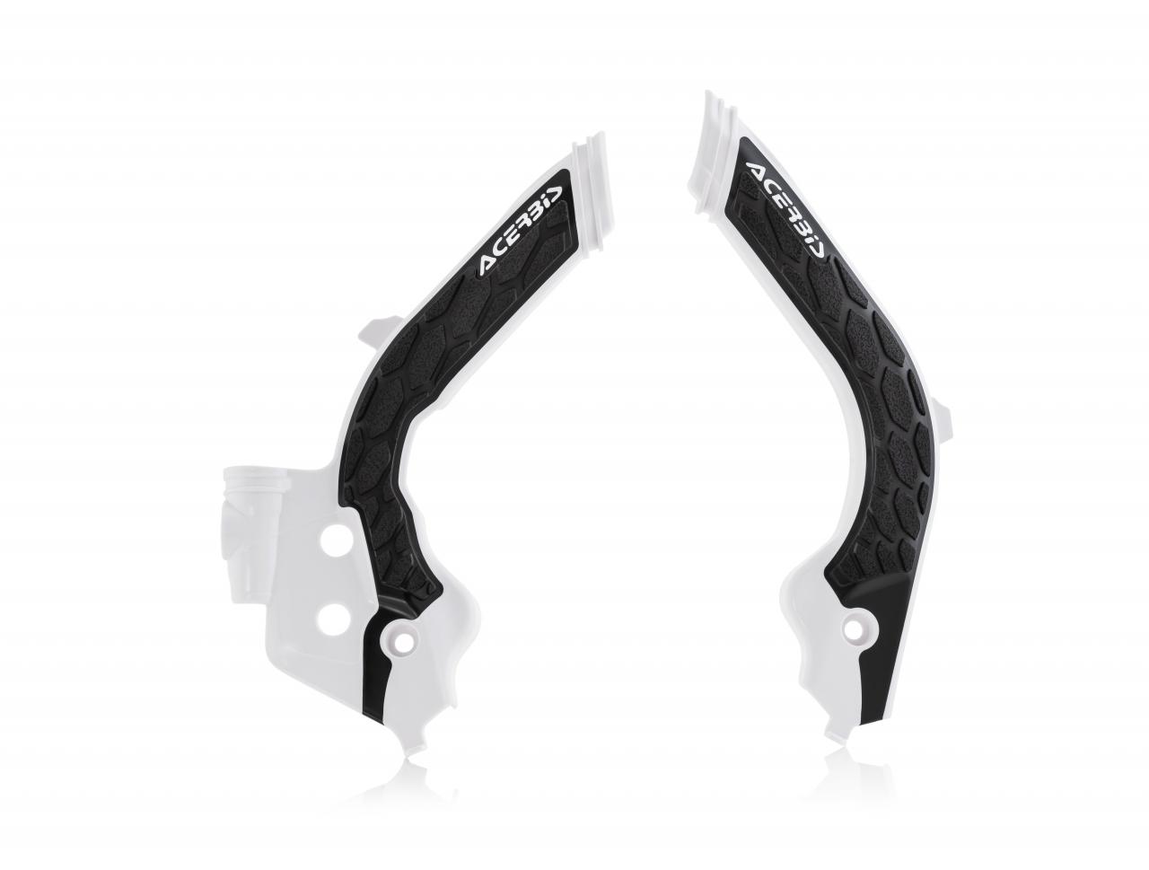 Acerbis White/Black 0023600.878 - X-Grip Frame Guards - Husqvarna Fc 250/350/450 & Tc 125/250 2019-22, Fe Models 2020-23, Gas Gas Enduro 2021-23