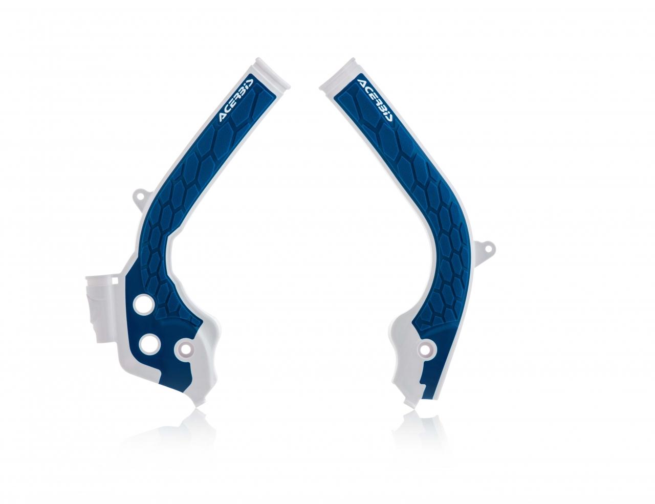 Acerbis White/Blue 0021726.232 - X-Grip Frame Guards - Ktm Exc/ Exc-F 2017-19, Husqvarna Te/Fe 2017-19, Fc 2016-18