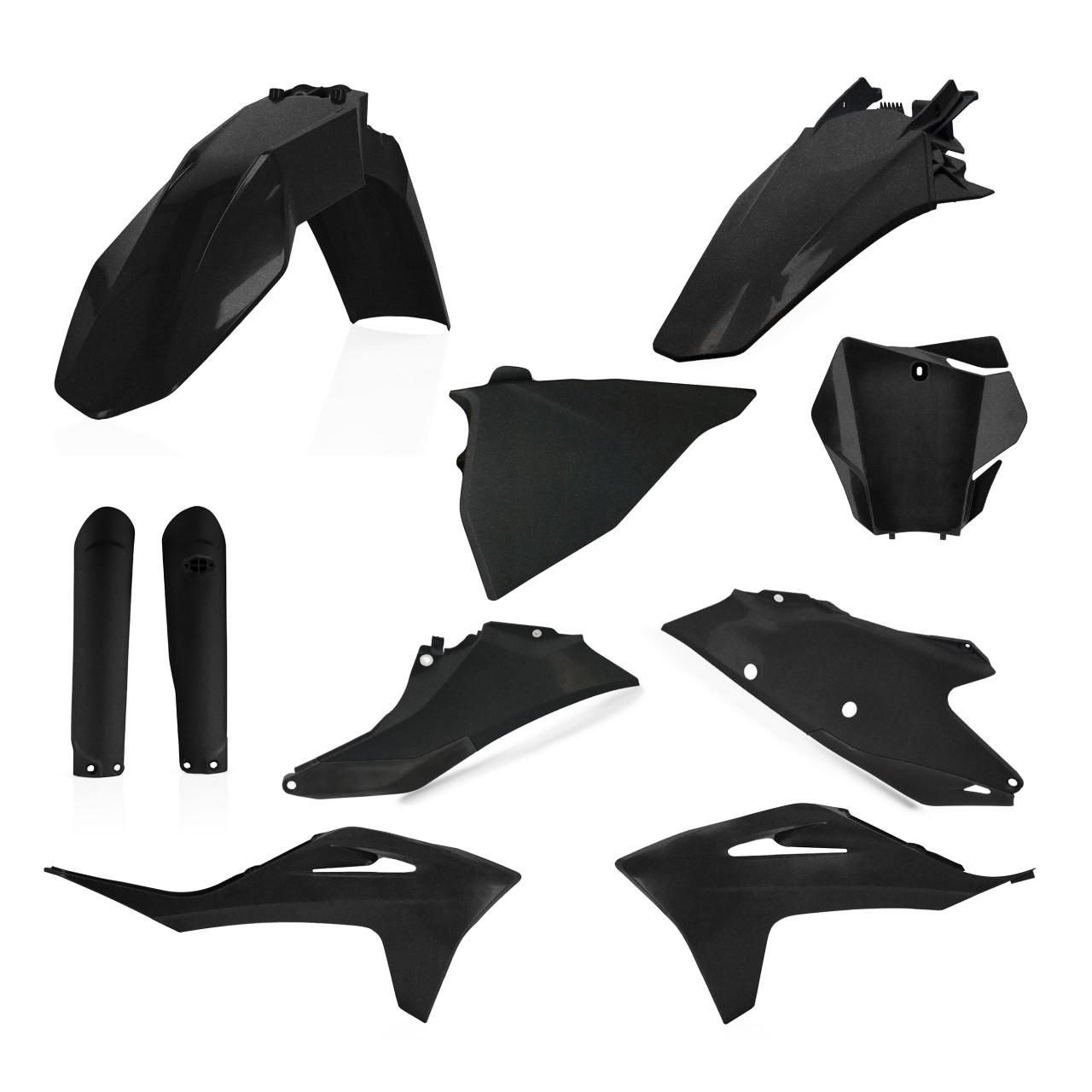 0024631.092 - Acerbis Full Plastics Kit - Gas Gas MC125 & MC250F 2021-23, MC250 & MC350F 2022-23 - Metallic Black