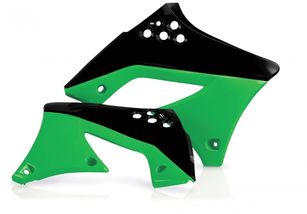 Acerbis Black/Green 0013136.553.010 - Radiator Scoops - Kawasaki Kxf250 2009-12