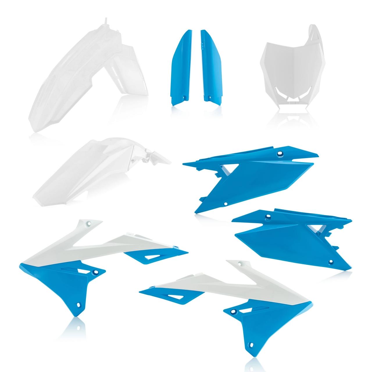 0023067.232 - Acerbis Full Plastics Kit - Suzuki RMZ250 2019-2026, RMZ450 2018-2026 - White/ Blue