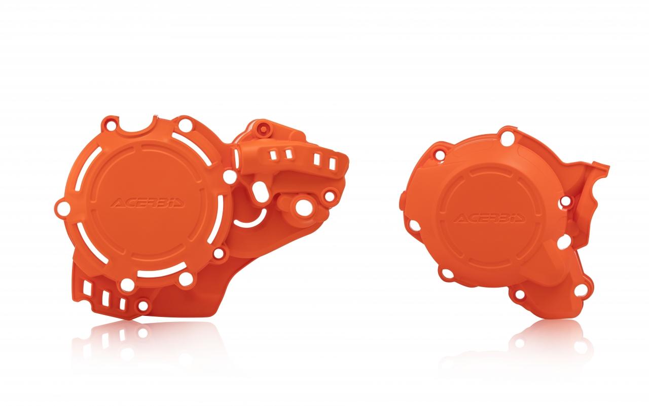 Acerbis Orange X-Power Engine Covers Kit - Ktm Sx250 2019-22, Xc Tpi 2020-22, Husqvarna Tc250 2019-22