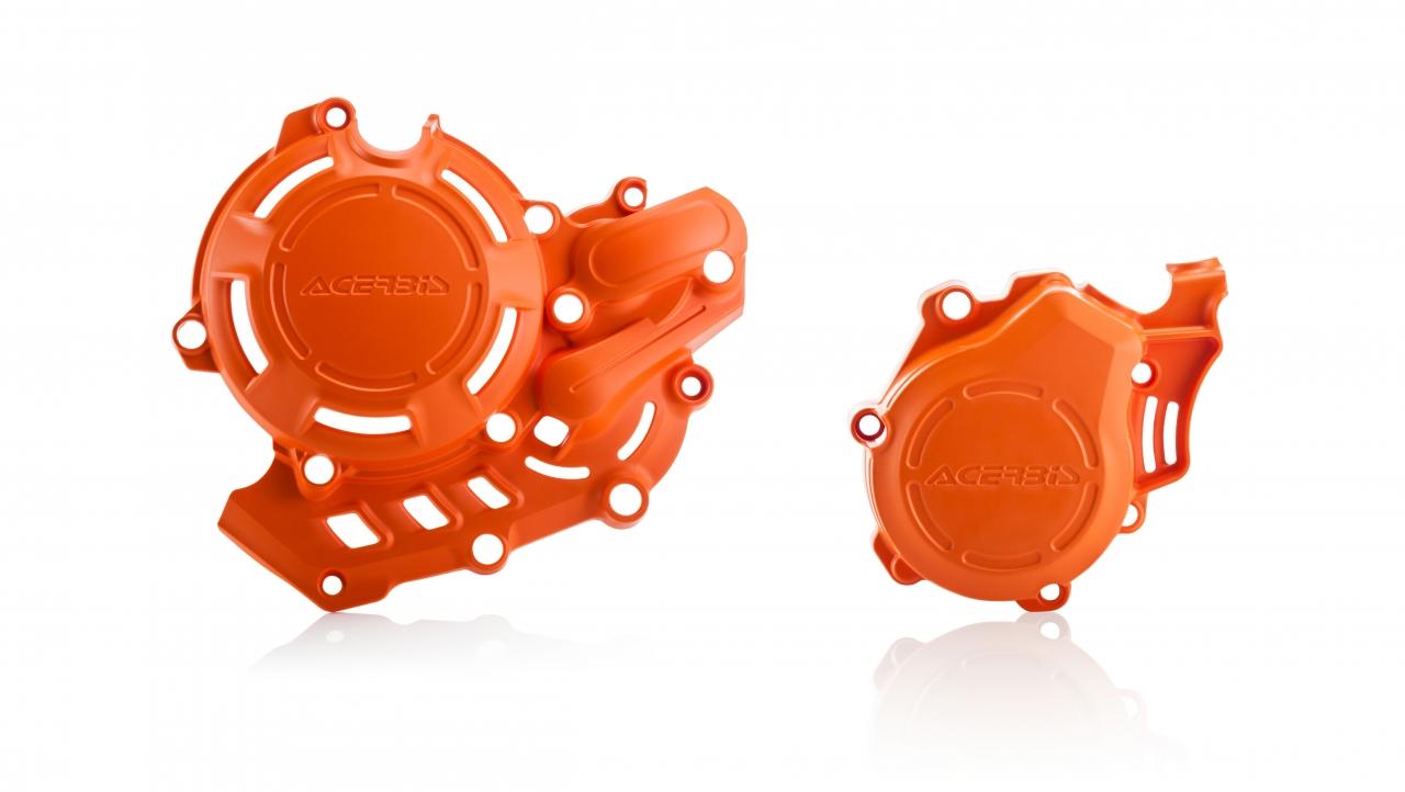 Acerbis X-Power Engine Covers Kit - KTM EXC-F 450/500 2017-23, SXF450 2016-22 - Orange