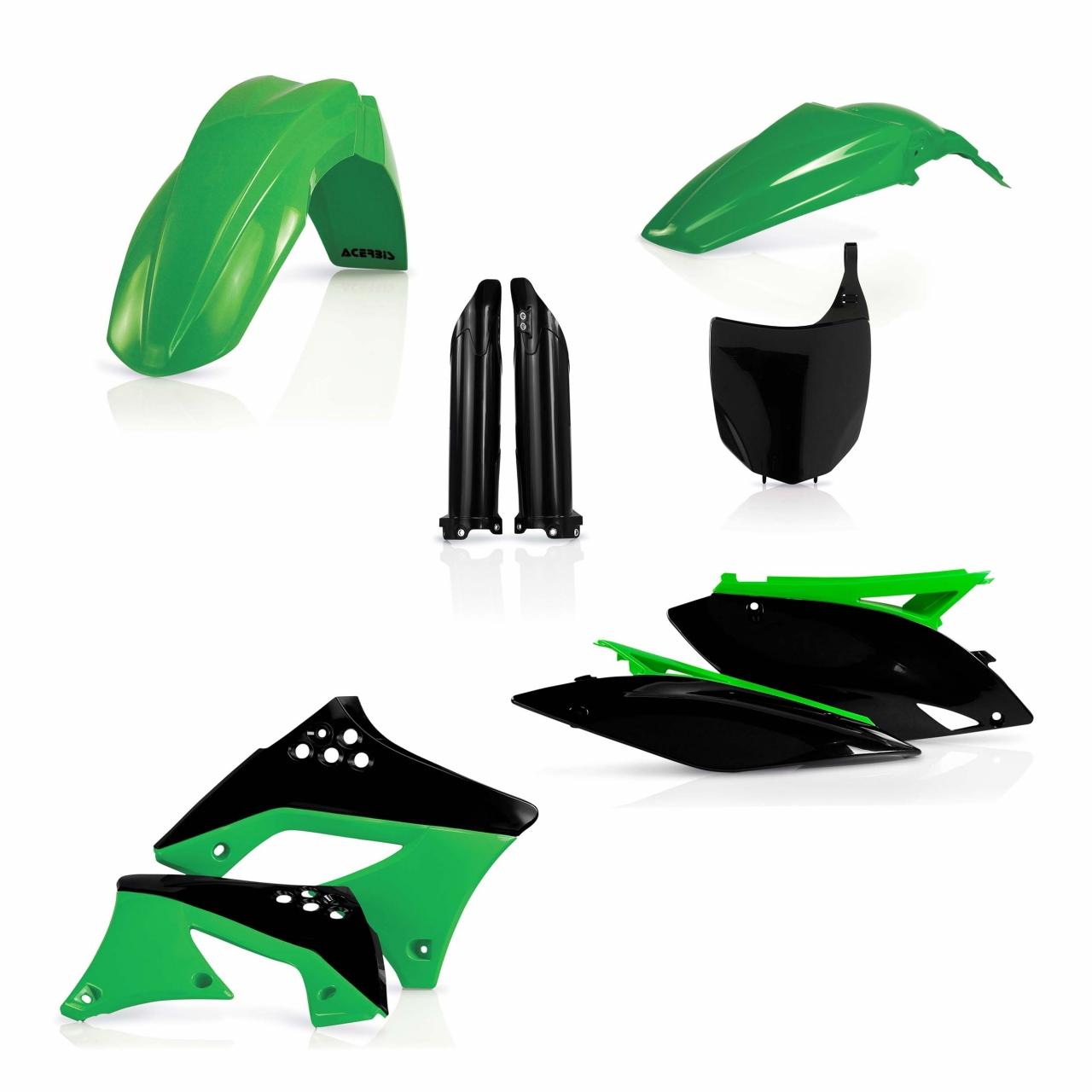 0013978.553.010 - Acerbis Full Plastics Kit - Kawasaki KXF250 2009-12 - OEM (Green/Black)