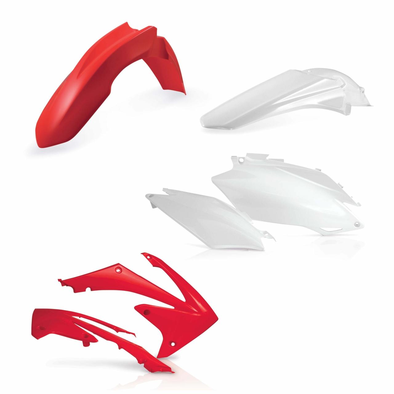 0015803.553 - Acerbis Standard Plastics Kit - Honda CRF250R 2011-13, CRF450R 2011-12 - OEM (White/Red)