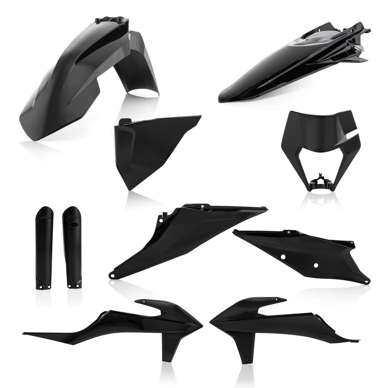 0024054.090 - Acerbis Full Plastics Kit - KTM EXC 150/250/300 TPI & EXC-F 250/350/450/500 & XC-W TPI 2020-23 - Black