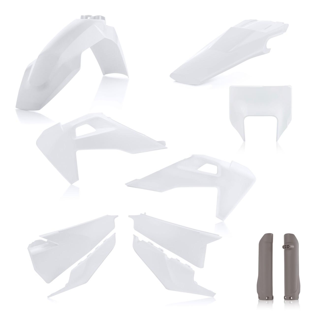 Acerbis White 0024051.553.022 - Full Enduro Plastics Kit - Husqvarna Fe 250/350/450/501 & Te 150I/250I/300I 2020-23 - Oem '22 (White)