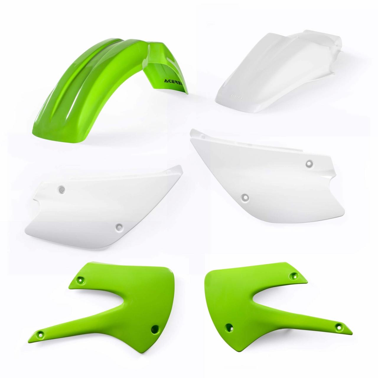 Acerbis Green/White 0007596.553.013 - Standard Plastics Kit - Kawasaki Kx85 1998-2013 - Oem '13 ()