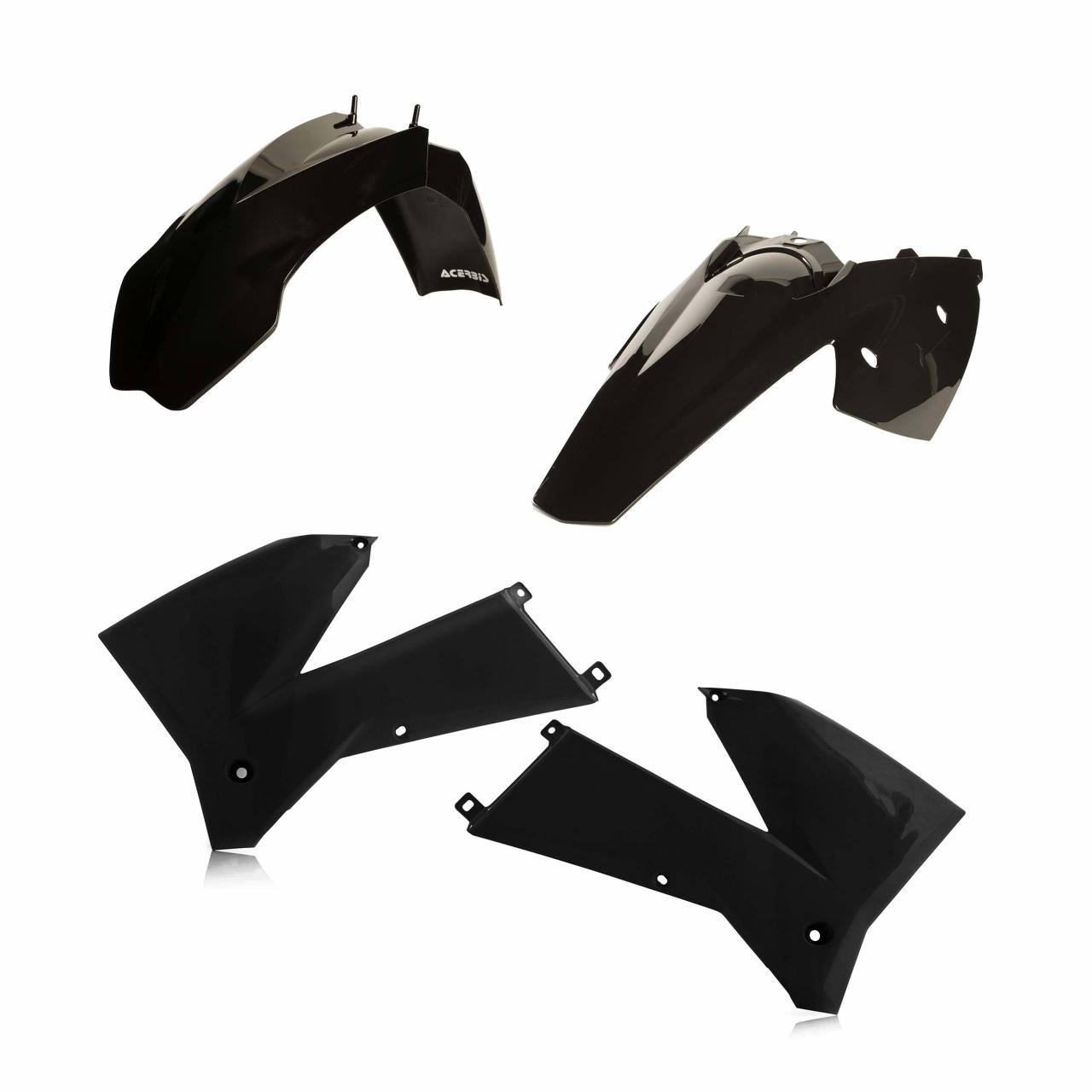 0008193.090 - Acerbis Standard Plastics Kit - KTM EXC125-300 & EXC-F 250-500 2005-07 - Black