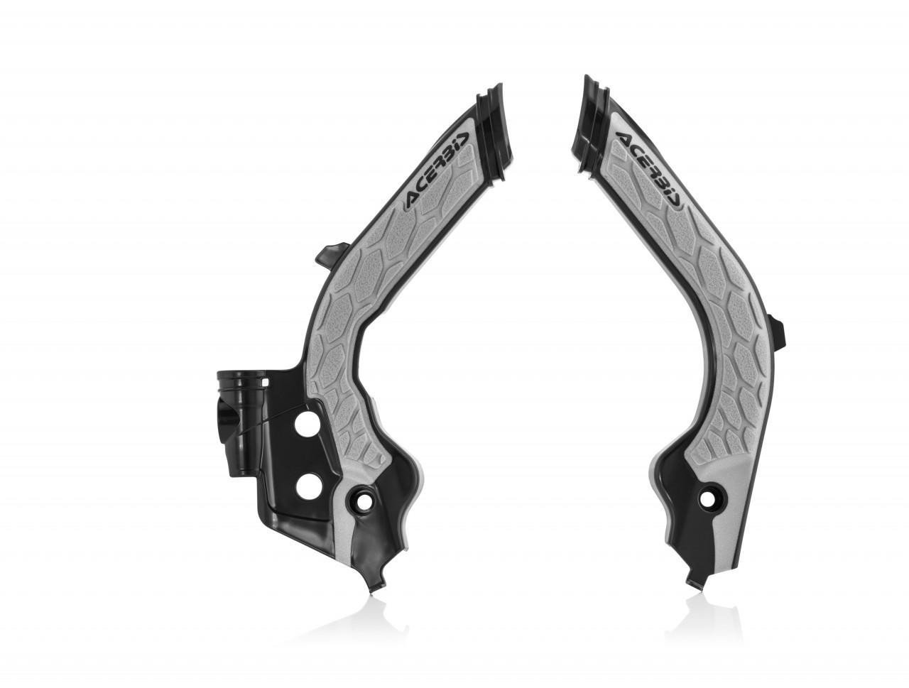 0023600.319 - Acerbis X-Grip Frame Guards - Husqvarna FC 250/350/450 & TC 125/250 2019-22, FE Models 2020-23, Gas Gas Enduro 2021-23 - Black/ Grey