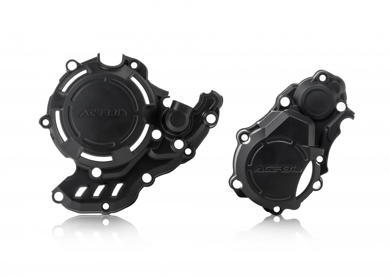 Acerbis X-Power Engine Covers Kit - KTM SXF 250/350 & Husqvarna FC 250/350 2016-22, Gas Gas MC250F 2021-23 - Black