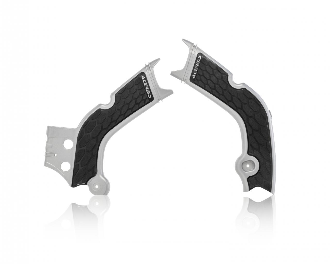 Acerbis Grey/Black 0023664.293 - X-Grip Frame Guards - Honda Crf250r & Crf250rx 2020-21, Crf450r & Crf450rx 2019-21