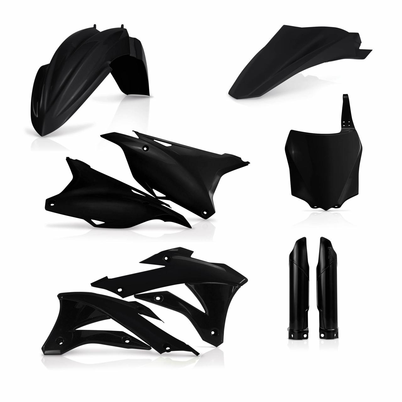Acerbis Black 0017247.090 - Full Plastics Kit - Kawasaki Kx 85/100 2014-21