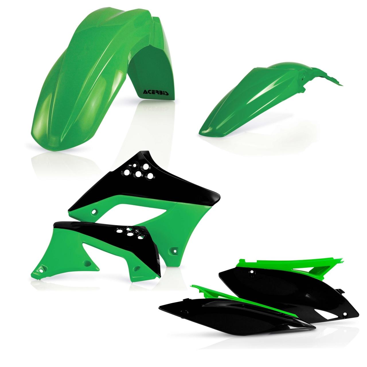 0013141.553.010 - Acerbis Plastics Kit - Kawasaki KXF250 2009-12 - OEM '10 (Green/Black)