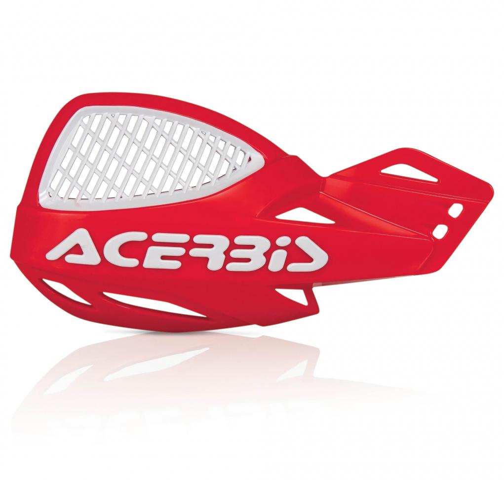 0009846.110 - Acerbis Uniko Vented Hand Guards With Universal Fitting Kit - Red/ White