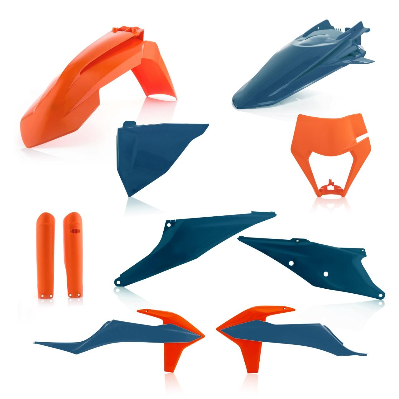0024054.243 - Acerbis Full Plastics Kit - KTM EXC 150/250/300 TPI & EXC-F 250/350/450/500 & XC-W TPI 2020-23 - Blue/ Orange