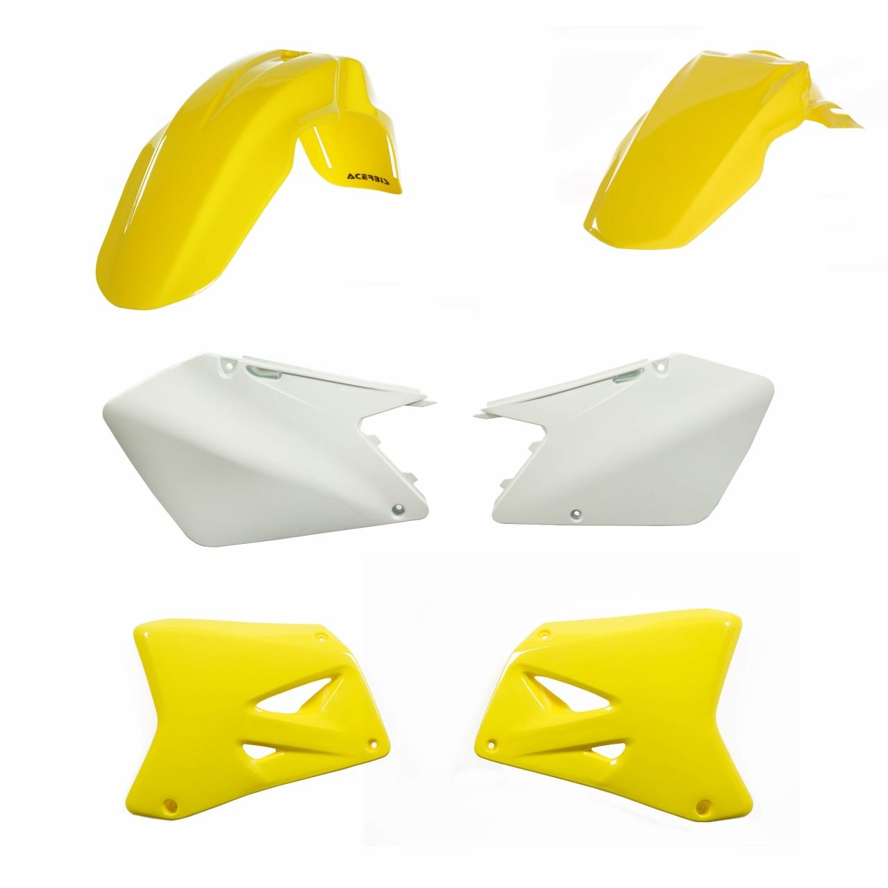 0007517.553.003 - Acerbis Standard Plastics Kit - Suzuki RM125 2003-09, RM250 2003-05 - OEM (Yellow/White)