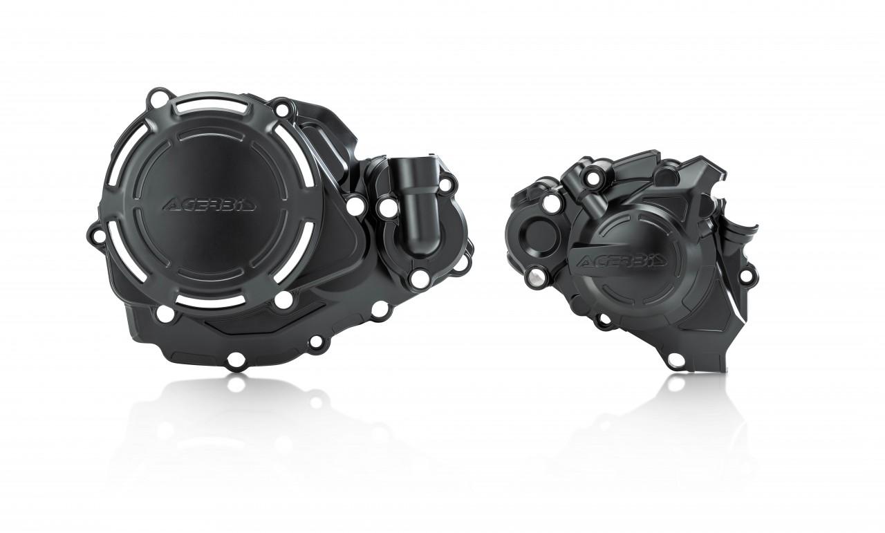 Acerbis Black X-Power Engine Covers Kit - Honda Crf450r 2017-20, Crf450rx 2019-20