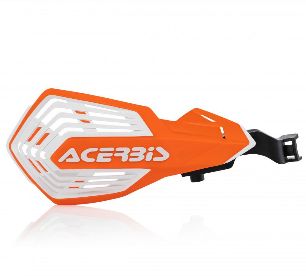 Acerbis Orange/White 0024297.203 - K-Future Hand Guards For Ktm Sx250 & Sxf 2014-23, Xc-F 2019-23