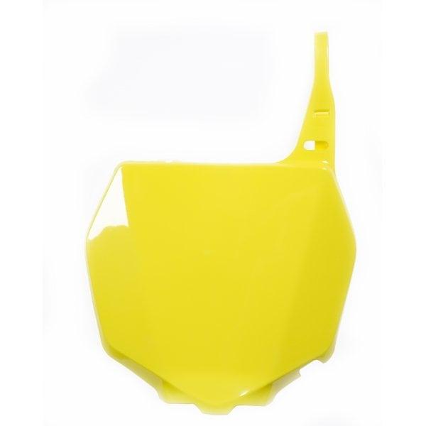 Image of 0002148.060.003 - Acerbis Front Number Board - Suzuki RM 125/250 2001-11, RMZ250 2007-09, RMZ450 2005-07 - Yellow 0002148.060.003
