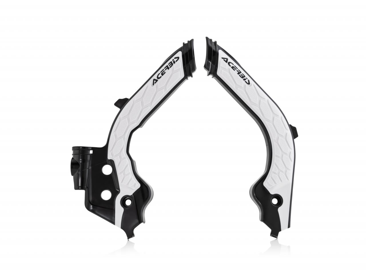 0023600.726 - Acerbis X-Grip Frame Guards - Husqvarna FC 250/350/450 & TC 125/250 2019-22, FE Models 2020-23, Gas Gas Enduro 2021-23 - Black/White