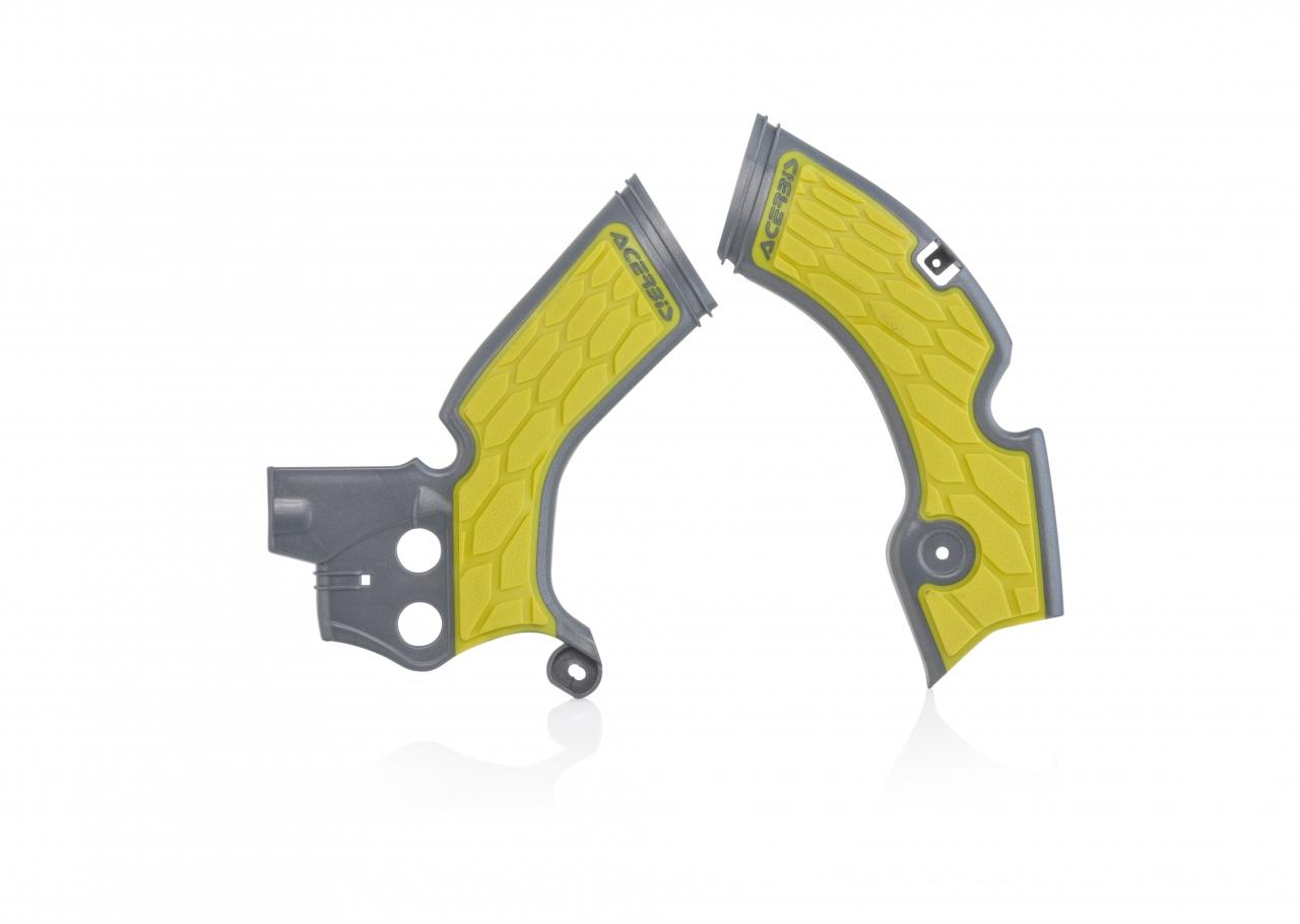 0022879.290 - Acerbis X-Grip Frame Guards - Suzuki RMZ250 2010-18 - Grey/Yellow