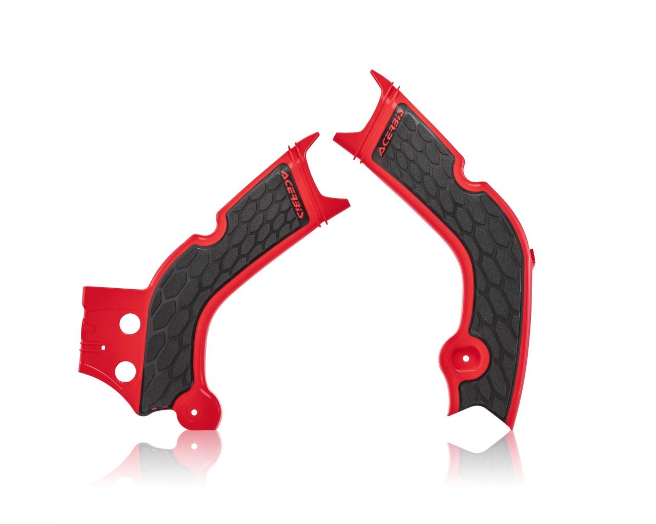 Acerbis Red/Black 0023664.349 - X-Grip Frame Guards - Honda Crf250r & Crf250rx 2020-21, Crf450r & Crf450rx 2019-21