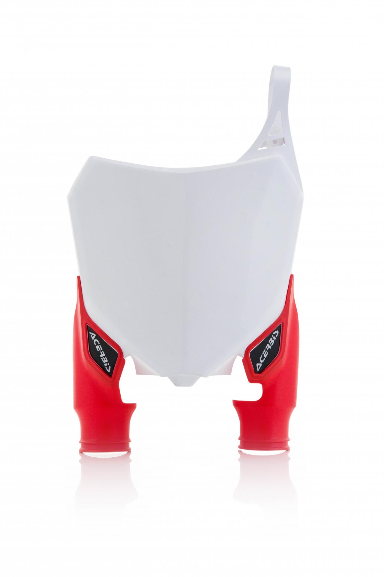 Acerbis Raptor Front Number Board - Honda CRF250R 2014-16, CRF450R 2013-16 - White/ Red