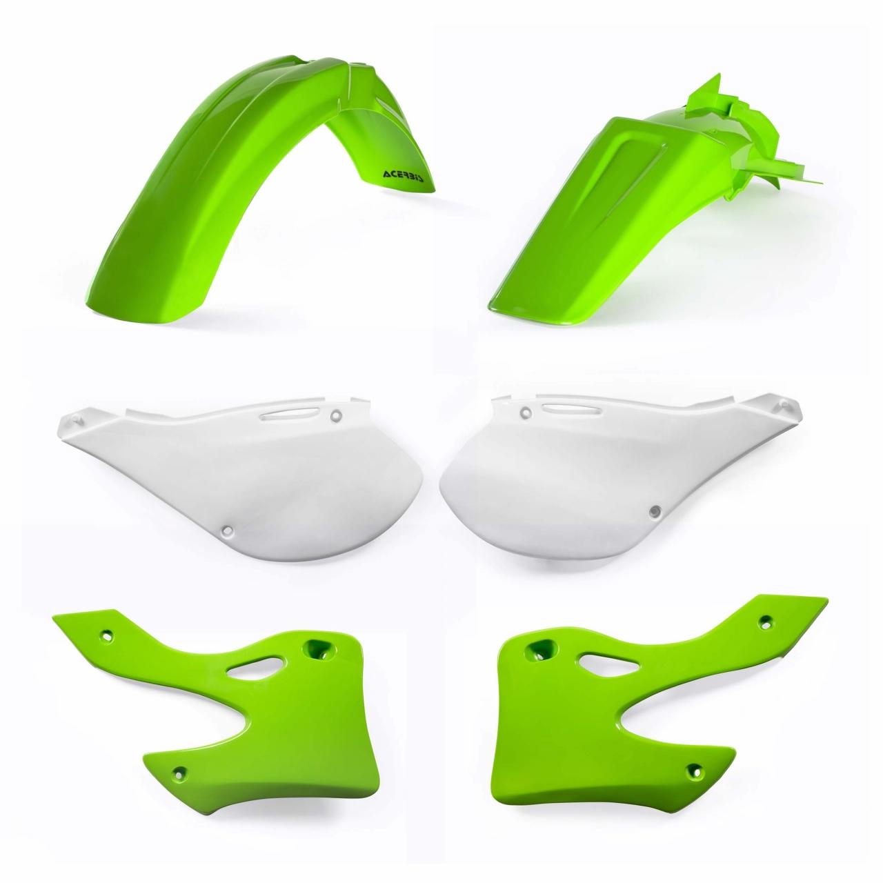 Acerbis Green/White 0007569.553.099 - Standard Plastics Kit - Kawasaki Kx 125/250 1999-2002 - Oem '99 ()