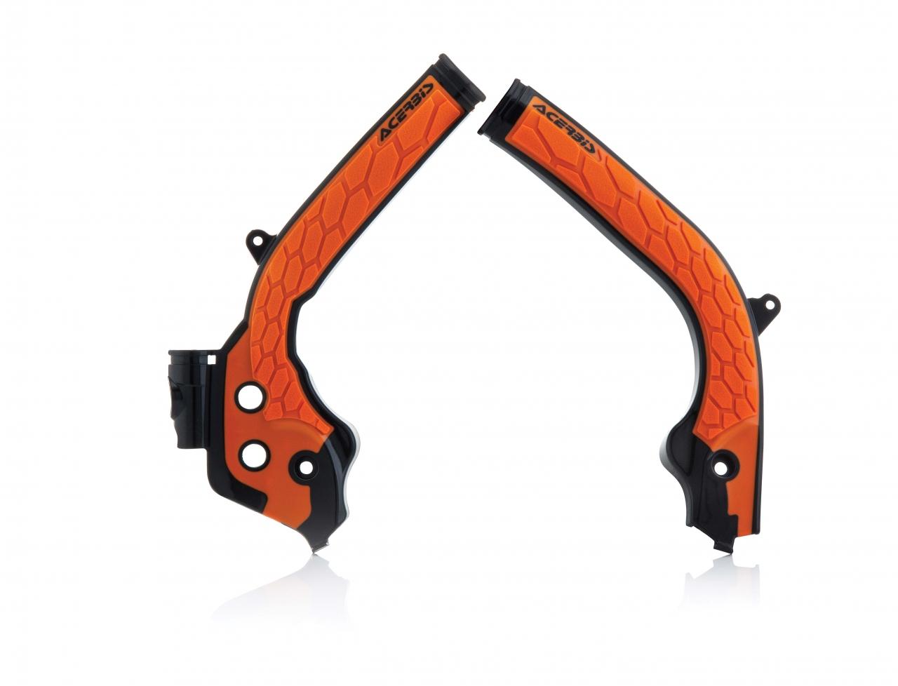Acerbis Black/Orange 0021726.313 - X-Grip Frame Guards - Ktm Exc/ Exc-F & Husqvarna Te/Fe 2017-19, Fc 2016-18