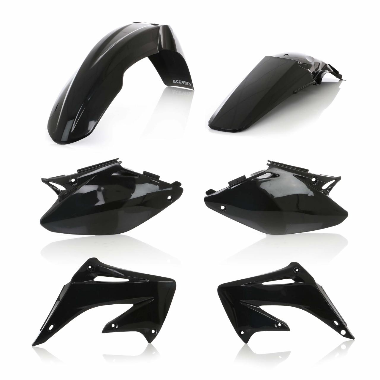 Acerbis Black 0007598.090 - Standard Plastics Kit - Honda Cr 125/250 2004-07