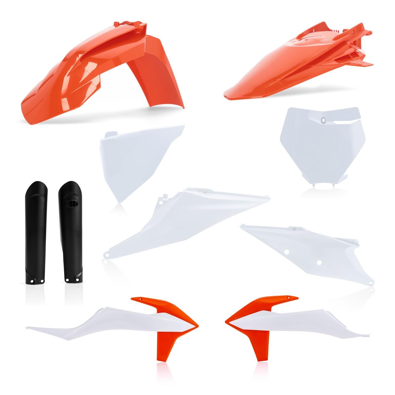 0023479.553.021 - Acerbis Full Plastics Kit - KTM SX 125/250 & SXF 250/350/450 2019-22 - OEM '21 (White/Orange)