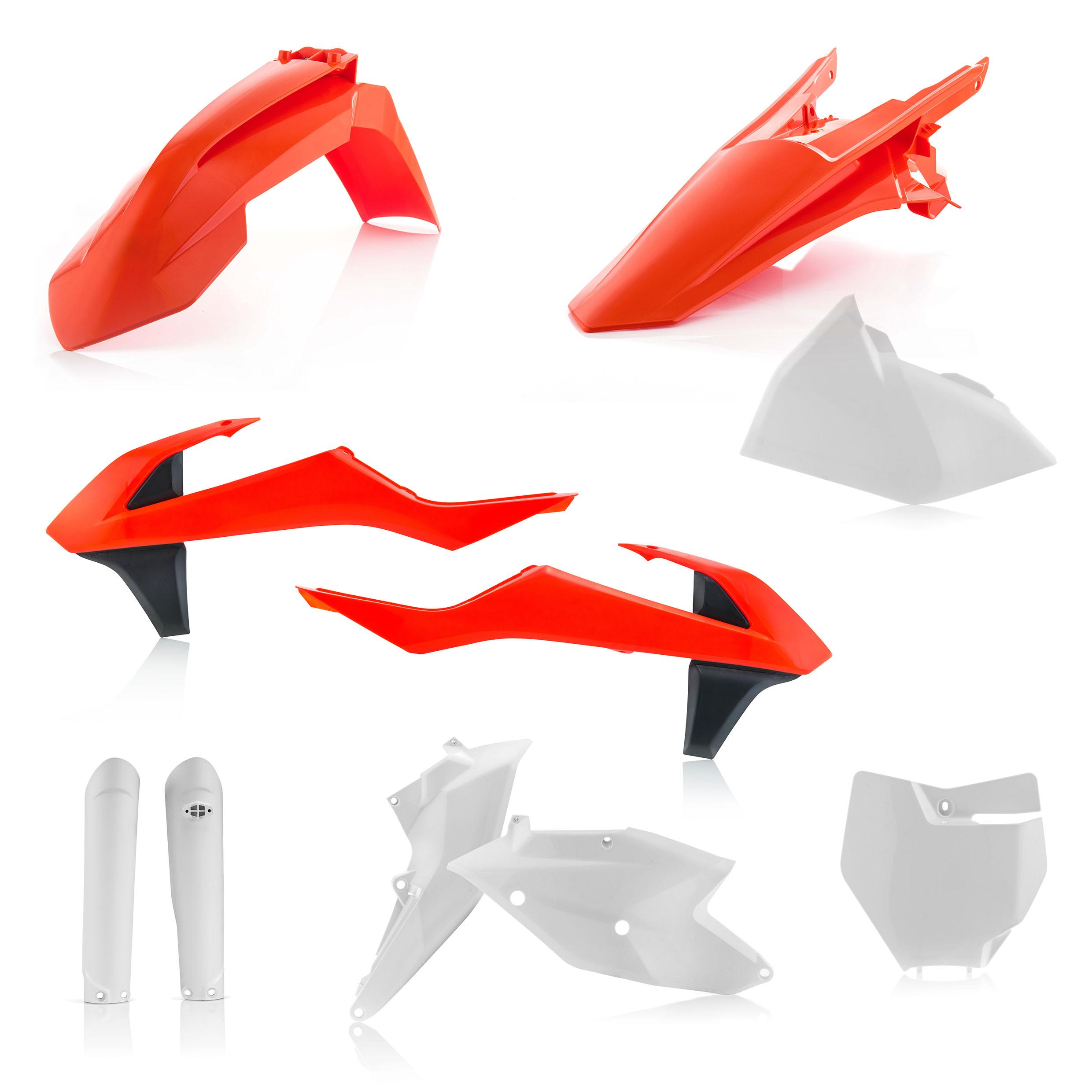0021741.553.018 - Acerbis Full Plastics Kit - KTM SX 125/150 2016-18, SX250 2017-18, SXF250-450 2016-18 - OEM '18 (Orange/White)