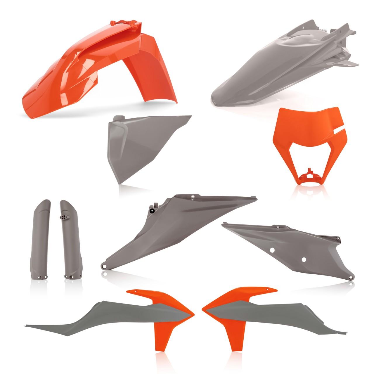 0024054.799 - Acerbis Full Plastics Kit - KTM EXC 150/250/300 TPI & EXC-F 250/350/450/500 & XC-W TPI 2020-23 - Grey/Orange