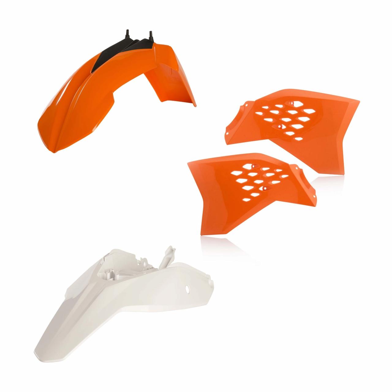 Acerbis Oem 0016370.553 - Standard Plastics Kit - Ktm Sx65 2009-11 - (Orange/White)