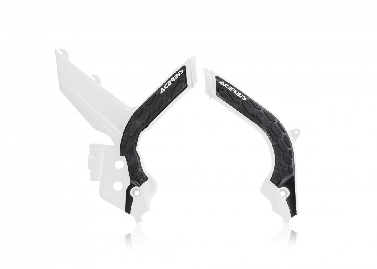 0024009.237 - Acerbis X-Grip Frame Guards - KTM EXC/ EXC-F All Models 2020-23 - White/ Black