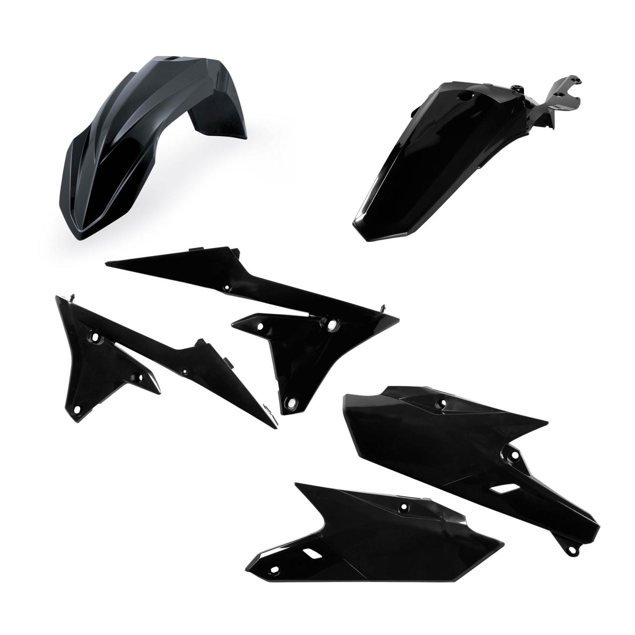 Acerbis Black 0021749.090 - Standard Plastics Kit - Yamaha Wrf250 2015-19, Wrf450 2016-18