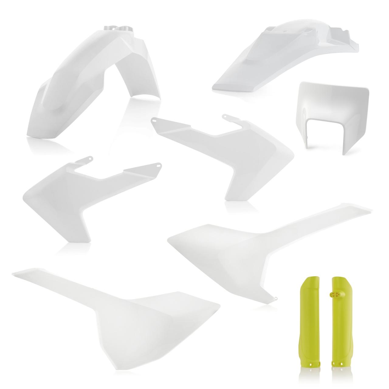 0023596.553 - Acerbis Full Enduro Plastics Kit - Husqvarna FE 250/350/450/501 & TE250 2017-19 - OEM (White/Yellow)