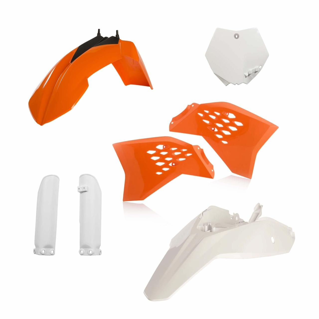Acerbis Oem 0016373.553 - Full Plastics Kit - Ktm Sx65 2009-11 - (Orange/White)