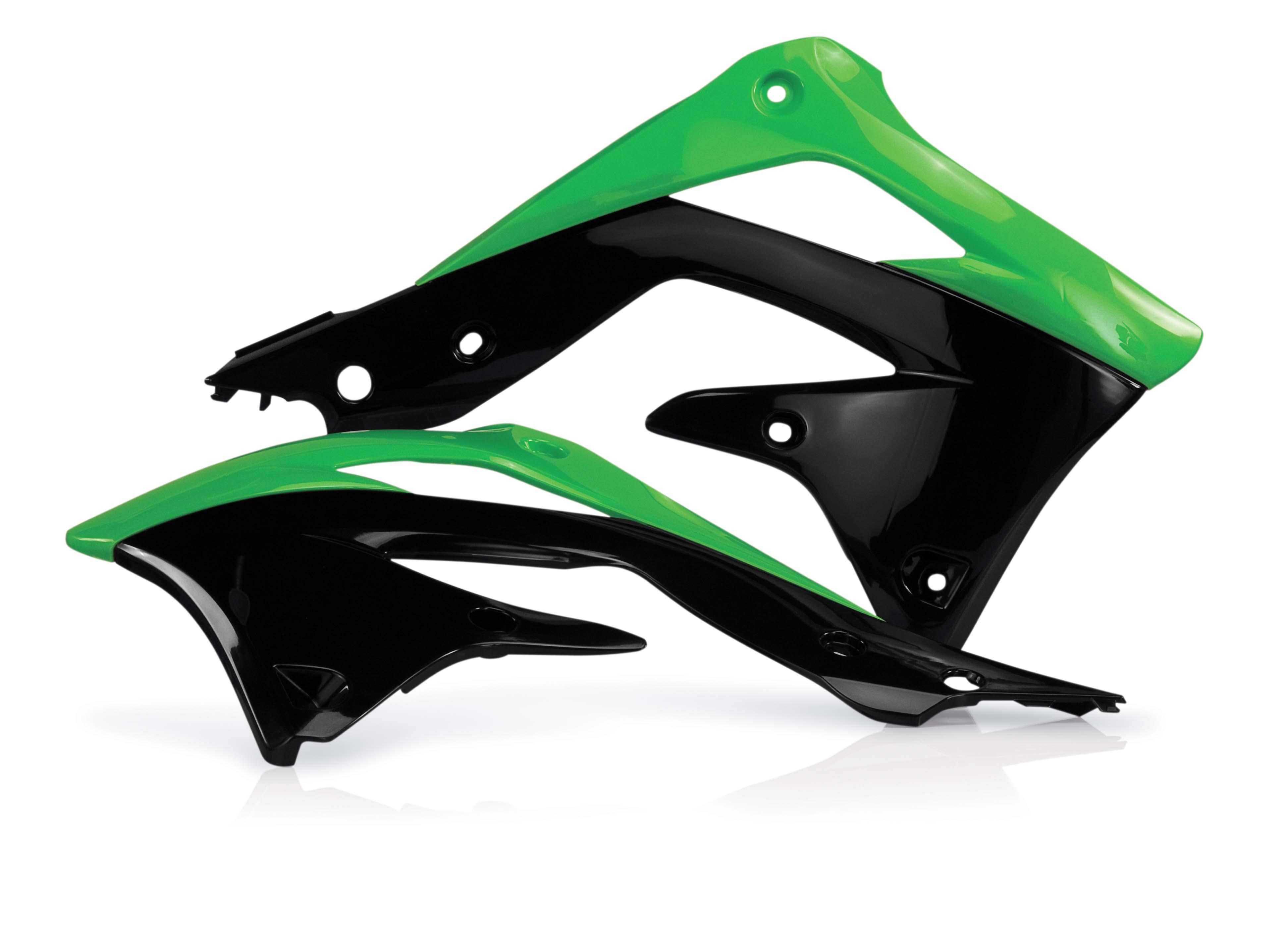 Acerbis Green/Black 0016319.377 - Radiator Scoops - Kawasaki Kxf450 2012-15