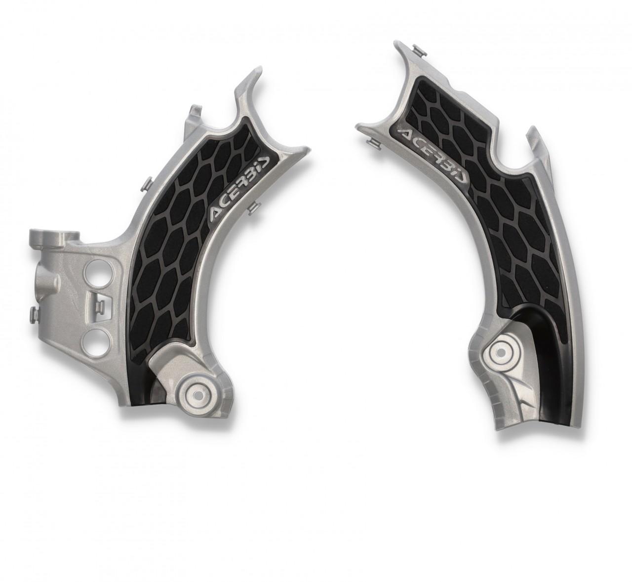 Acerbis Silver/Black 0024715.223 - X-Grip Frame Guards - Honda Crf250r/ Crf250rx & Crf300rx 2022-2024, Crf450r & Crf450rx 2021-2024