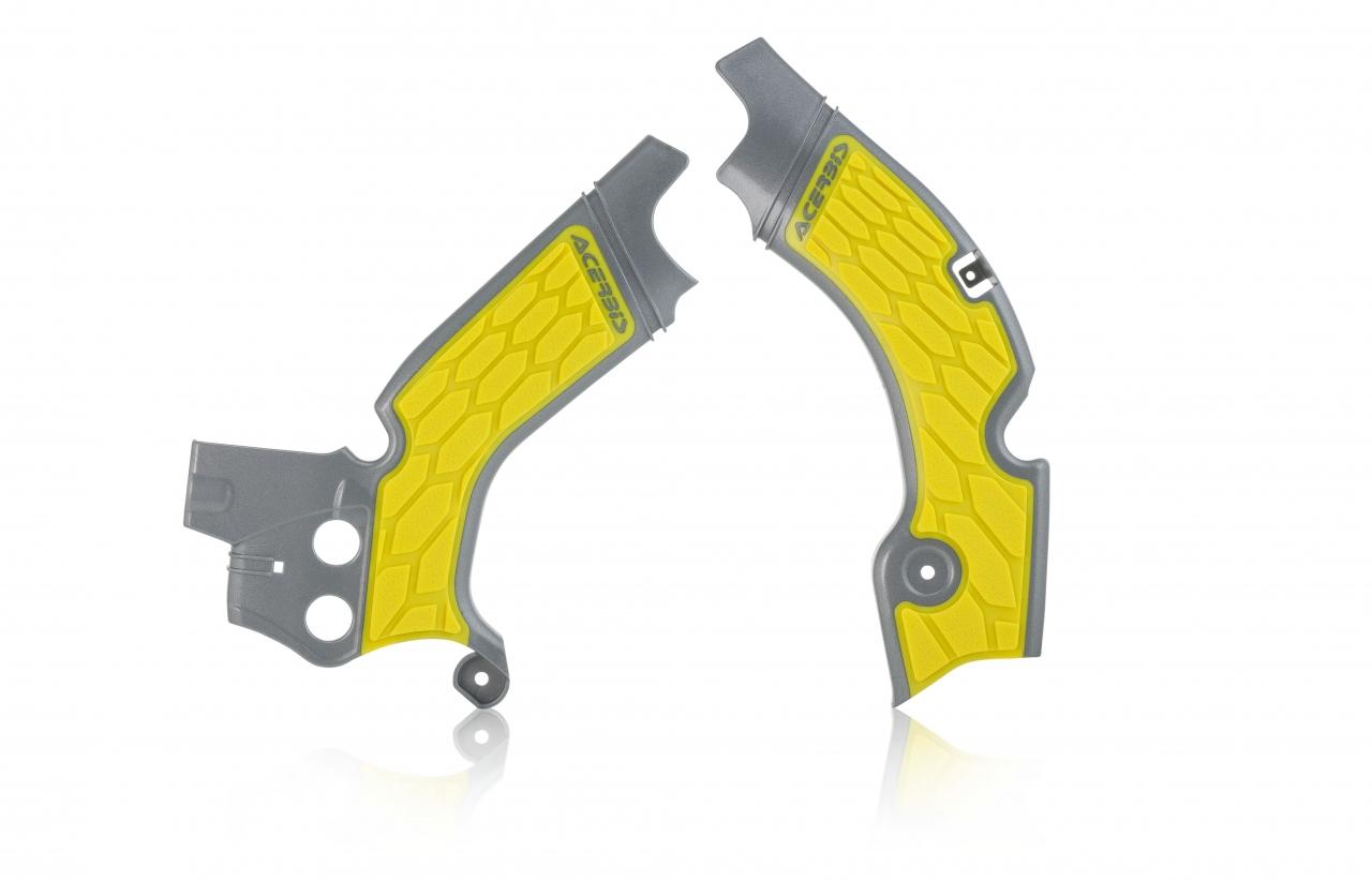 Acerbis Grey/Yellow 0022347.290 - X-Grip Frame Guards - Suzuki Rmz450 2008-17