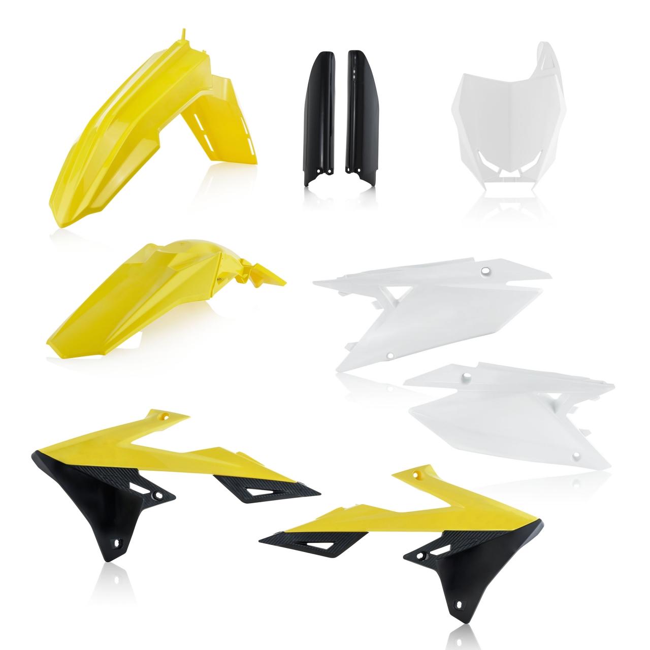 0023067.553 - Acerbis Full Plastics Kit - Suzuki RMZ250 2019-2025, RMZ450 2018-2025 - OEM (Yellow/Black/White)
