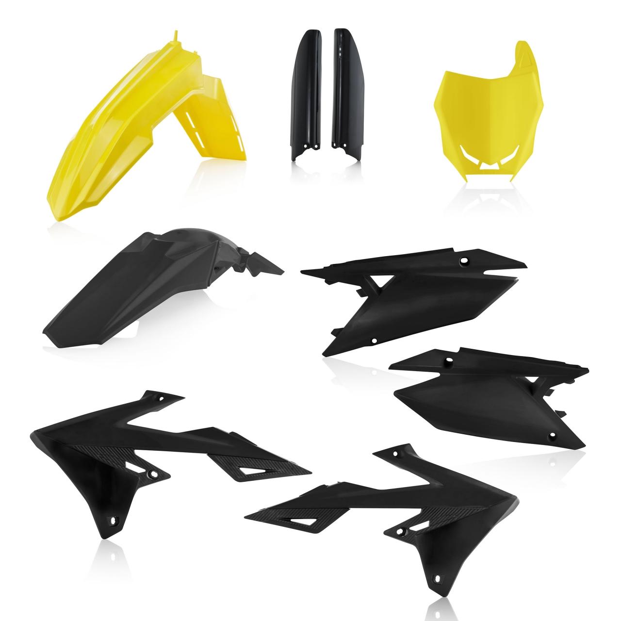 0023067.279 - Acerbis Full Plastics Kit - Suzuki RMZ250 2019-2025, RMZ450 2018-2025 - Yellow/ Black