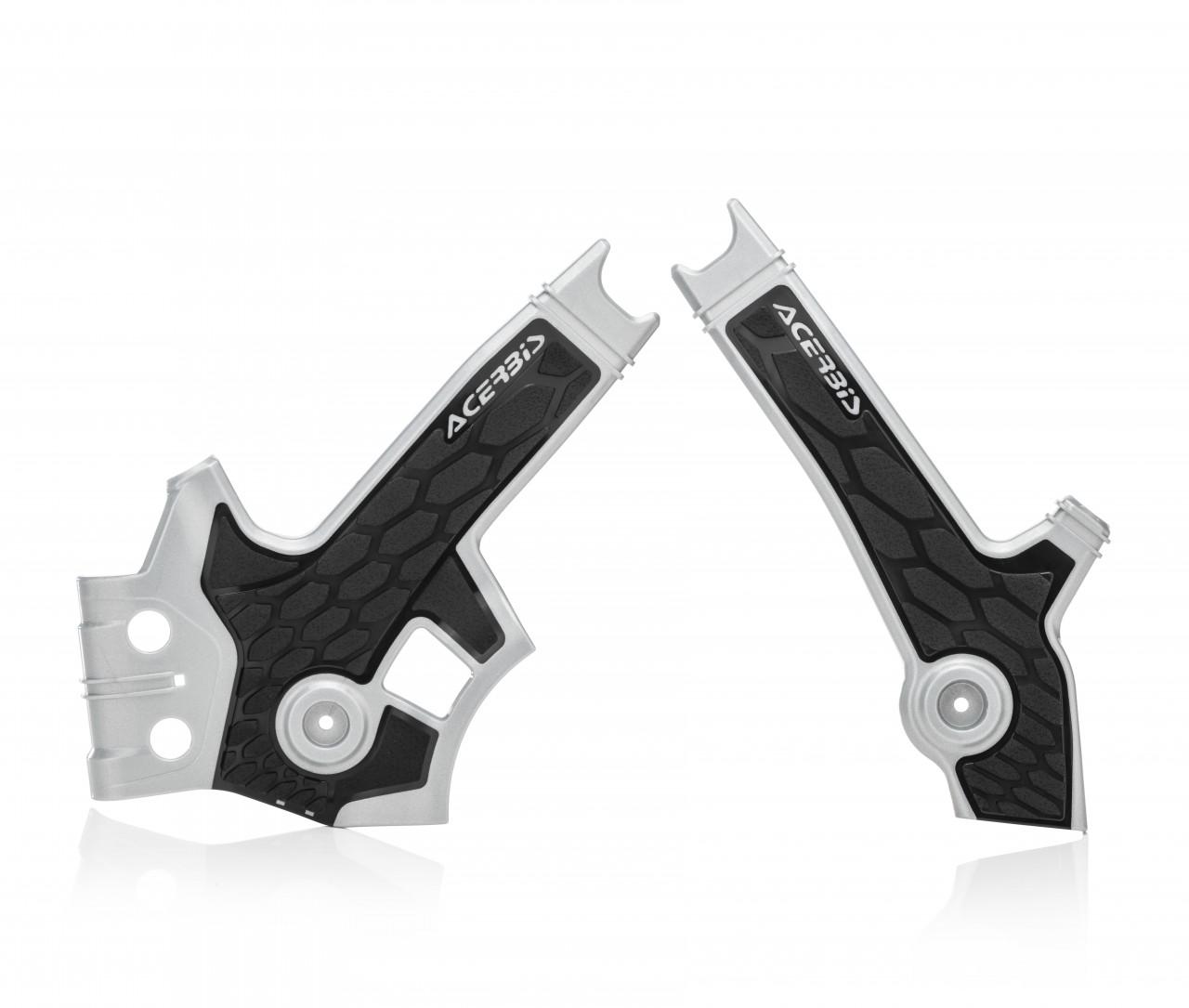 0024288.223 - Acerbis X-Grip Frame Guards - Suzuki DR650 1996-2021 - Silver/ Black