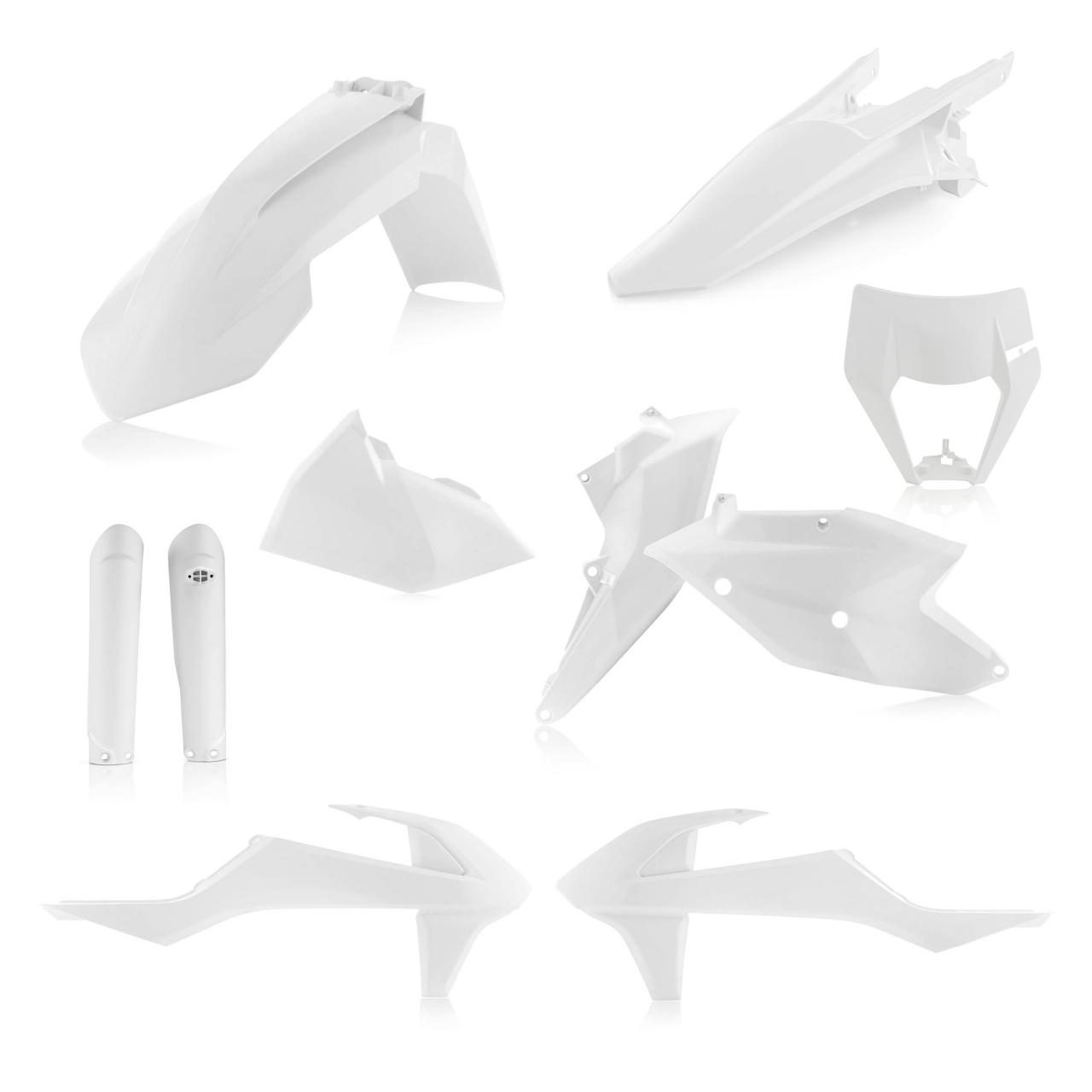 Acerbis White 0022371.030 - Full Enduro Plastics Kit - Ktm Exc-F 250/350/450/500 2017-19, Xc-W Tpi 2019
