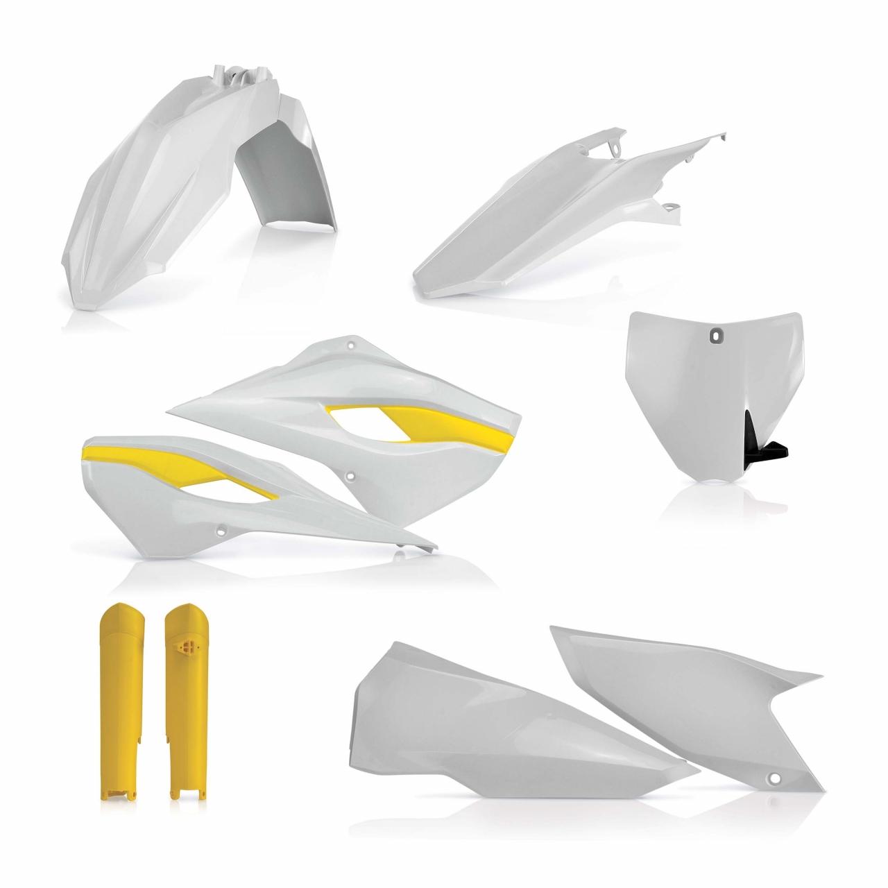 0017705.553.015 - Acerbis Full Plastics Kit - Husqvarna FE 250-501 & TE 125-300 2014-15 - OEM '15 (White/Yellow)