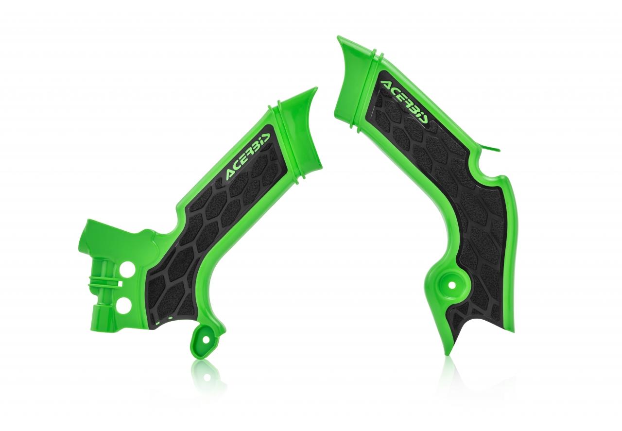 0023693.377 - Acerbis X-Grip Frame Guards - Kawasaki KXF250 2021-23, KXF450 2019-23 - Green/ Black