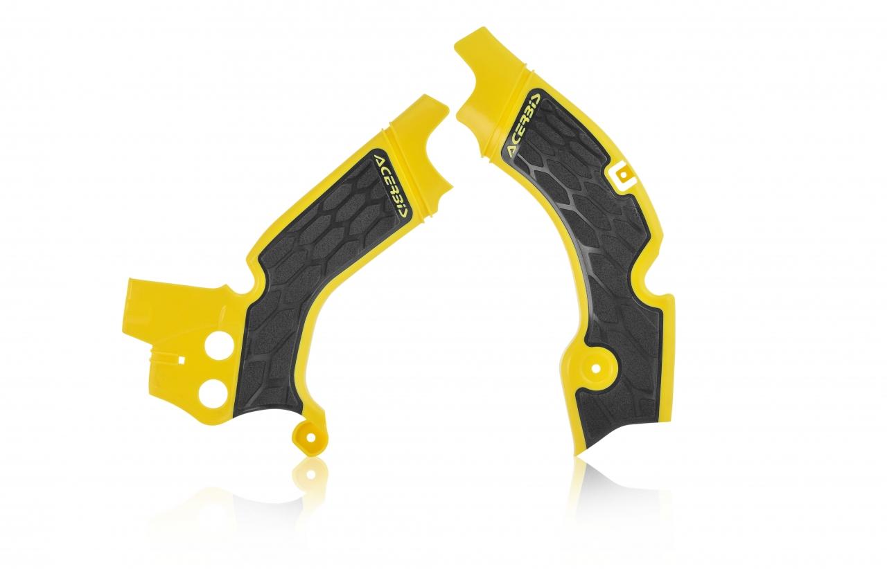 Acerbis Yellow/Black 0022347.279 - X-Grip Frame Guards - Suzuki Rmz450 2008-17