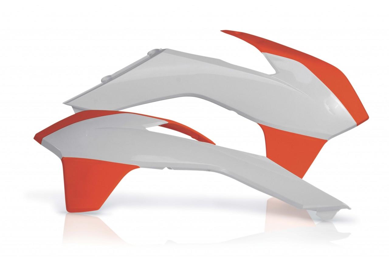 Acerbis Orange/White 0016871.203 - Radiator Scoops - Ktm Exc/Exc-F 2014-16, Sx/Sxf 2013-15